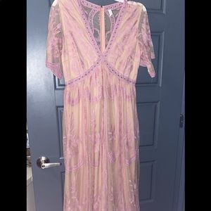 MATERNITY- Pink plush maternity dress